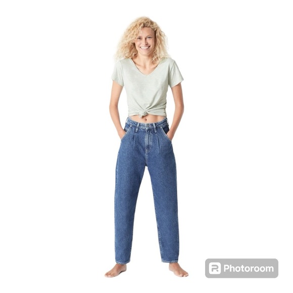 Mavi Laura High Rise Baggy Pleated Boyfriend Women Size 27 - Picture 1 of 12